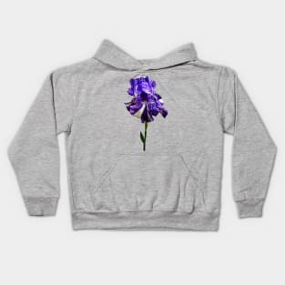 Purple and White Striped Iris Kids Hoodie